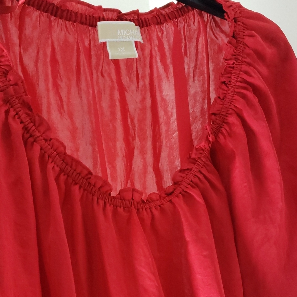 MICHAEL Michael Kors Red Ruffled Top